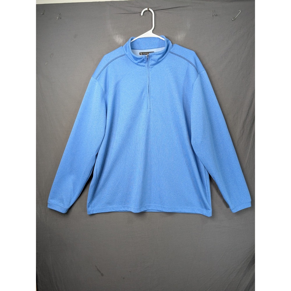 Pebble Beach Mens XL Blue Quarter Zip Pullover Sweater RN 91870